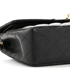 Caviar Quilted Small Double Flap Black