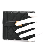 Caviar Quilted Compact Boy Wallet Black