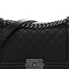 Caviar Quilted Medium Boy Flap Black