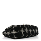 Tweed Quilted Maxi Chanel 19 Flap Black White