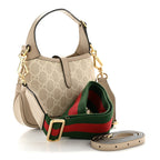 GG Supreme Monogram Textured Dollar Calfskin Mini Jackie 1961 Hobo Beige Mystic White Oatmeal