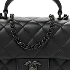 Lambskin Quilted Mini Top Handle Rectangular Flap So Black