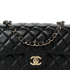 Lambskin Quilted Mini Rectangular Flap Black