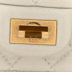Metallic Goatskin Quilted 2.55 Reissue Mini Flap Silver