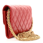Aged Calfskin Quilted 2.55 Reissue Clutch With Chain Red