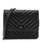 Aged Calfskin Chevron Quilted Reissue 2.55 Square Wallet On Chain WOC So Black