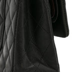 Lambskin Quilted Medium Double Flap Black