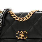 Lambskin Quilted Medium Chanel 19 Flap Black
