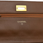 Metallic Calfskin Quilted 2.55 Reissue Wallet On Chain WOC Bronze