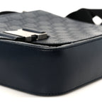Guccissima Signature Single Buckle Flap Messenger Bag Navy