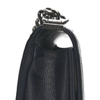 Goatskin Quilted Patent Medium Duo Boy Flap Dark Blue