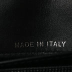 Patent Quilted Wallet On Removable Chain WOC Black