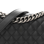 Caviar Quilted Small Boy Flap Black