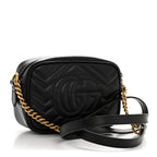 Calfskin Matelasse Mini GG Marmont Chain Shoulder Bag Black