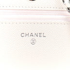Caviar Quilted Chanel 19 Wallet on Chain WOC White Pink
