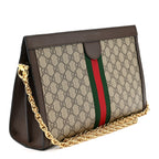 GG Supreme Monogram Web Medium Ophidia Chain Shoulder Bag Brown