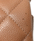 Caviar Quilted Jumbo Double Flap Beige