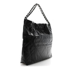 Shiny Calfskin Quilted Chanel 22 Black