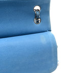 Iridescent Caviar Quilted Jumbo Double Flap Blue