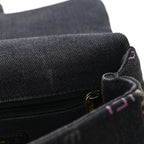 Denim Quilted Denim Mood Mini Rectangular Flap Black Multicolor