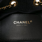 Washed Denim Quilted Mini Chanel 25 Handbag Black