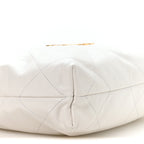 Shiny Calfskin Quilted Small Chanel 22 White