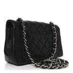 Lambskin Quilted Mini Rectangular Flap Black