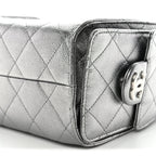 Metallic Caviar Quilted Mini Chanel 25 Handbag Anthracite