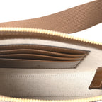 GG Supreme Monogram Azalea Calfskin Small Retro Interlocking G Wristlet Messenger Bag Beige Ebony Brown Sugar