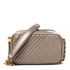 Metallic Lambskin Mini Coco Boy Camera Case Dark Gold