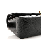 Caviar Quilted Small Double Flap Black