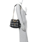 Tweed Quilted Large Chanel 19 Flap Black White