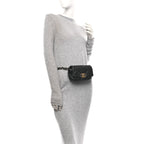 Lambskin Quilted Chanel 19 Waist Bag Black