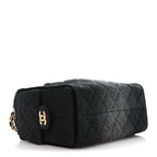 Washed Denim Quilted Mini Chanel 25 Handbag Black