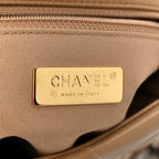 Lambskin Quilted Medium Chanel 19 Flap Dark Beige