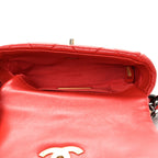 Lambskin Quilted Chanel 19 Waist Bag Red