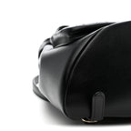 Calfskin Quilted Large Duma Pockets Drawstring Backpack Black