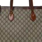 GG Supreme Monogram Medium Zippered Bucket Tote Beige Tuscany