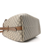 GG Icon Monogram Padlock Shoulder Bag Beige Dark Brown