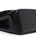 Lambskin Quilted Jumbo Double Flap Black