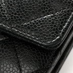 Caviar Quilted Wallet On Chain WOC Black