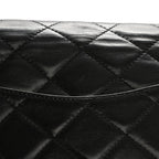 Lambskin Medium Double Flap Black
