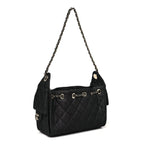 Denim Quilted Mini Chanel 25 Handbag Dark Blue