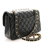 Caviar Quilted Small Double Flap Black