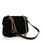 Velvet Matelasse Small GG Marmont Shoulder Bag Black