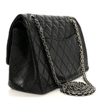 Aged Calfskin Quilted 2.55 Reissue 225 Flap Black