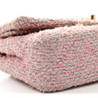 Tweed Medium Double Flap Pink