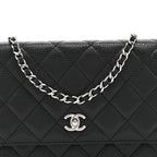 Caviar Quilted CC Turnlock Wallet On Chain WOC Black