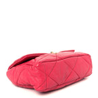 Goatskin Quilted Large Chanel 19 Flap Dark Pink