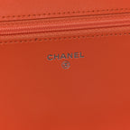 Caviar Quilted Boy Wallet On Chain WOC Orange